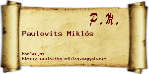 Paulovits Miklós névjegykártya