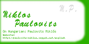 miklos paulovits business card